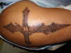 cross with band tattoo