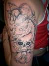 black/grey dragon tattoo