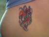 heart and scroll tattoo