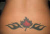 Maple Leaf with Flames tattoo