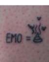 emo = shit tattoo