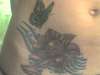 Butterfly with flower tattoo