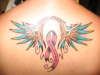Pink Ribbon w/ Wings and Words tattoo