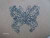 4 frogs in the shape of a butterfly tattoo