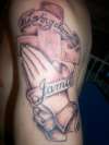 Black/grey Remberance tattoo