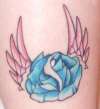 Blue Rose with Wings tattoo