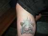 flames ,skull ,sparkplugs tattoo