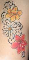 three flowers tattoo