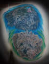 two dog portraits by johnny love tattoo