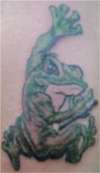 Four fingered frog tattoo