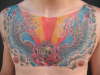 skull rose chest panel tattoo