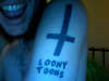 Loony Toons Inverted Cross tattoo