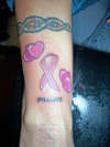 Breast cancer ribbon tattoo