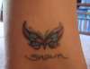 Butterfly & name tattoo