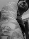 Half Sleeve black and white tattoo