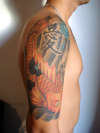 Koi with blue Lotus tattoo
