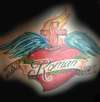 CUSTOM HEART & BANNER tattoo