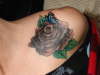 Black Rose with butterfly tattoo