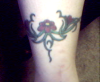 ankle flower tattoo
