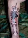 skeleton with bagpipes tattoo
