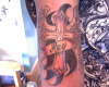 Cross with name tattoo
