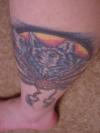 leg wolf tattoo