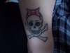 Skull with Bow tattoo