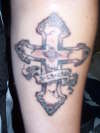 cross with grandmoms bday in it! tattoo