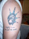statue of lib with amazing grace how sweeth the sound! for dad tattoo