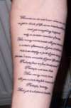 Poem on fore arm tattoo