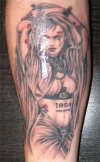 1084 Blue, by Luis Royo. tattoo