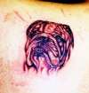 Dog crap tattoo