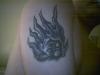 D in flames tattoo