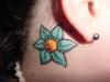 Meg's Blue Flower tattoo