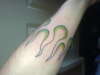 flames w/green fade tattoo