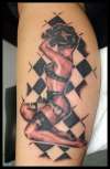 CRYSTALS BETTY PAGE TATTOO PIN UP