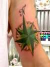 compass rose, done in key west, by dave archer tattoo