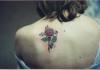 Cross and Rose tattoo