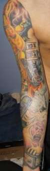 Ghostbusters sleeve tattoo