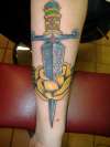 dagger and rose tattoo