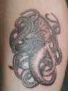 black n white octopus tattoo