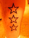 Stars, right calf, stage one. tattoo