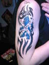 Lion rampant/Tribal tattoo