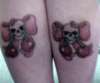 Cherry Skull Bones on calfs tattoo