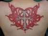 tribal heart with cross tattoo