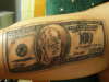 Hundred dollar bill tattoo