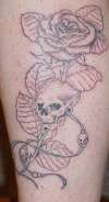 skull/rose tattoo