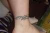 Dolphin through tribal waves tattoo