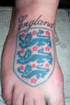 ENGLAND 3 lions foot tattoo