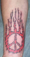 Flaming Peace tattoo
